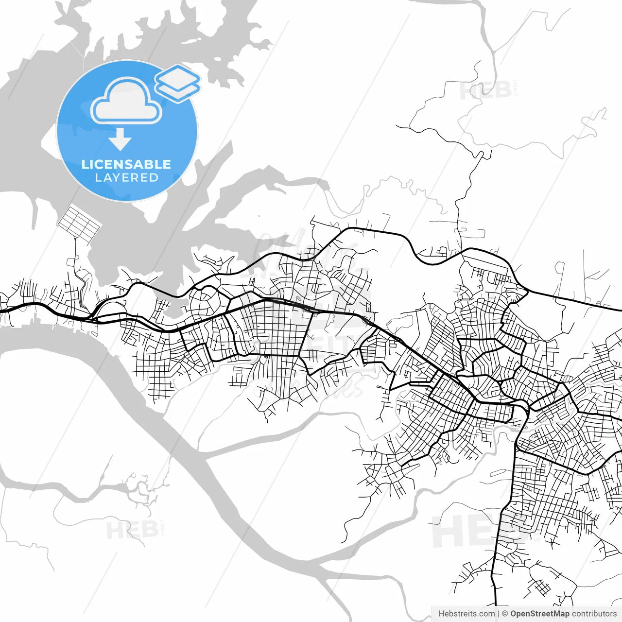 Layered PDF map of Buenaventura, Colombia