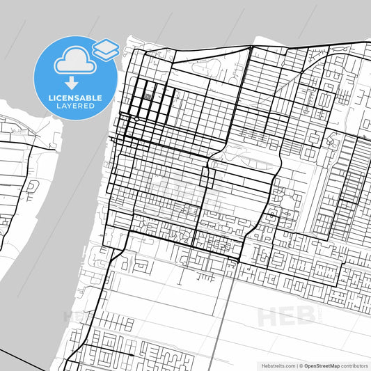 Layered PDF map of Georgetown, Guyana