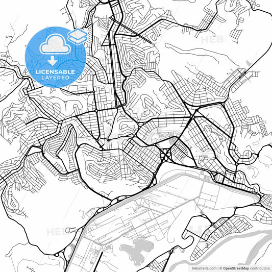 Layered PDF map of Ipatinga, Brazil