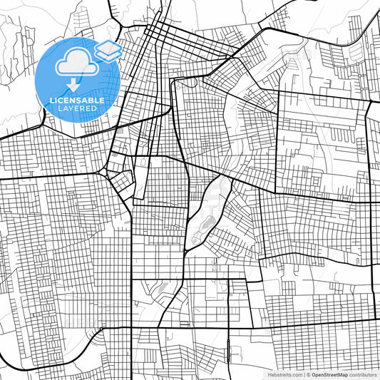 Layered PDF map of Juazeiro do Norte, Brazil