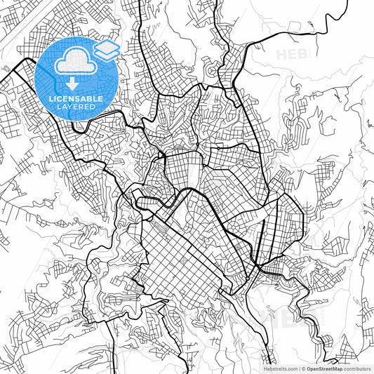 Layered PDF map of Sucre, Bolivia