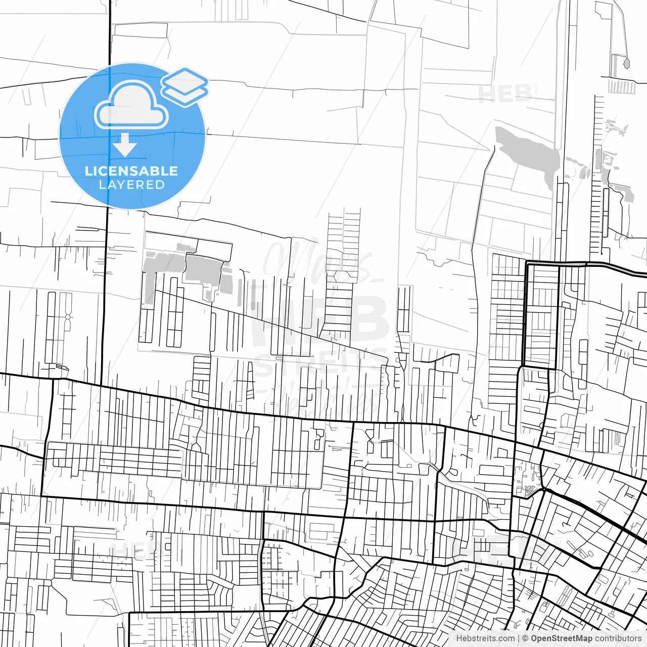 Layered PDF map of Paramaribo, Suriname