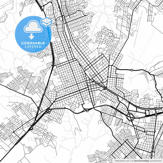 Layered PDF map of Marilia, Brazil