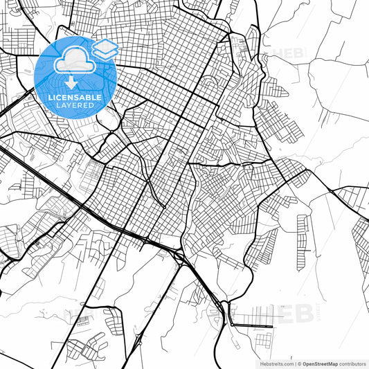 Layered PDF map of Presidente Prudente, Brazil