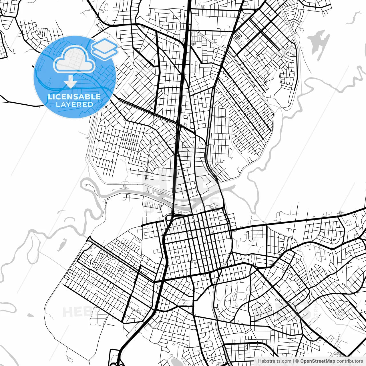 Layered PDF map of Sao Leopoldo, Brazil