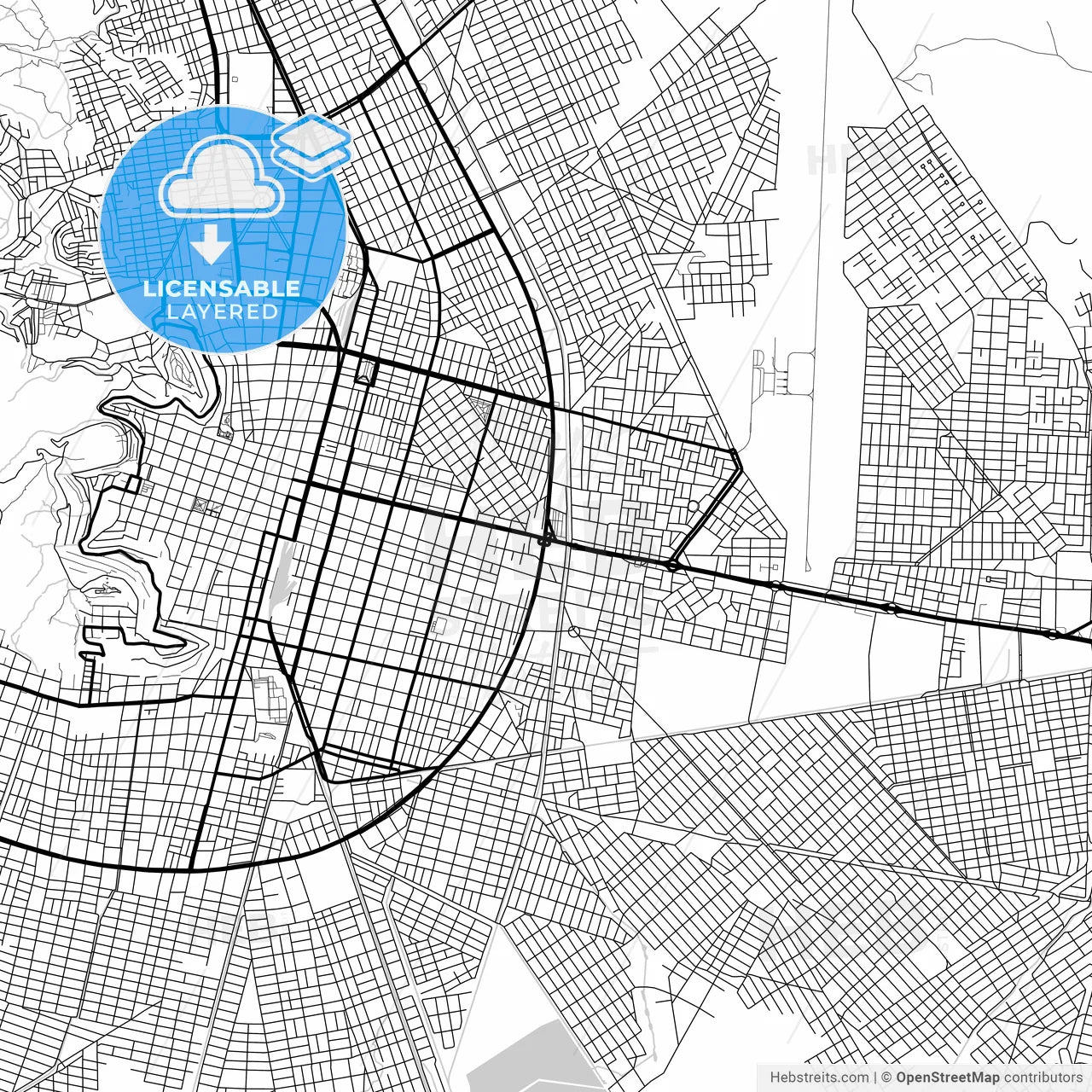 Layered PDF map of Oruro, Bolivia