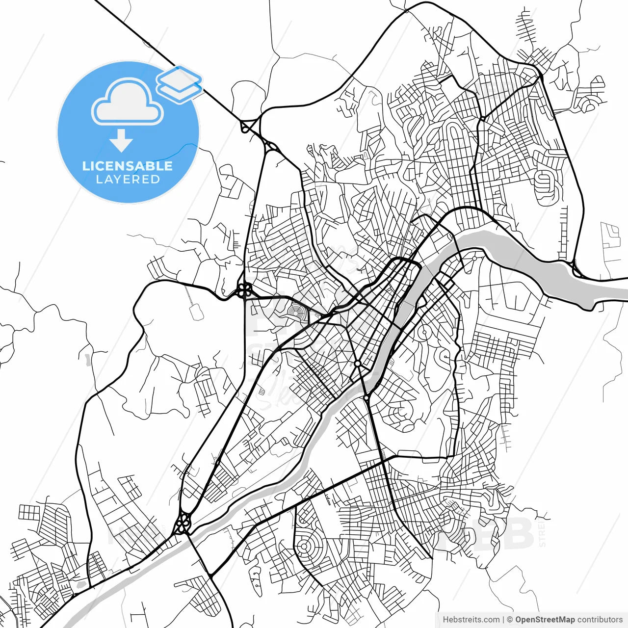 Layered PDF map of Itabuna, Brazil