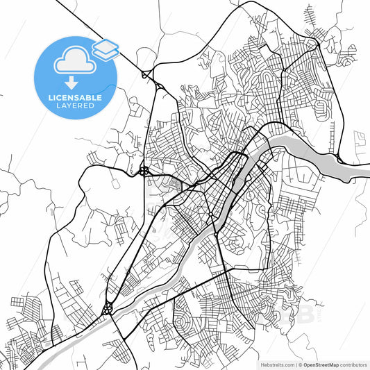 Layered PDF map of Itabuna, Brazil