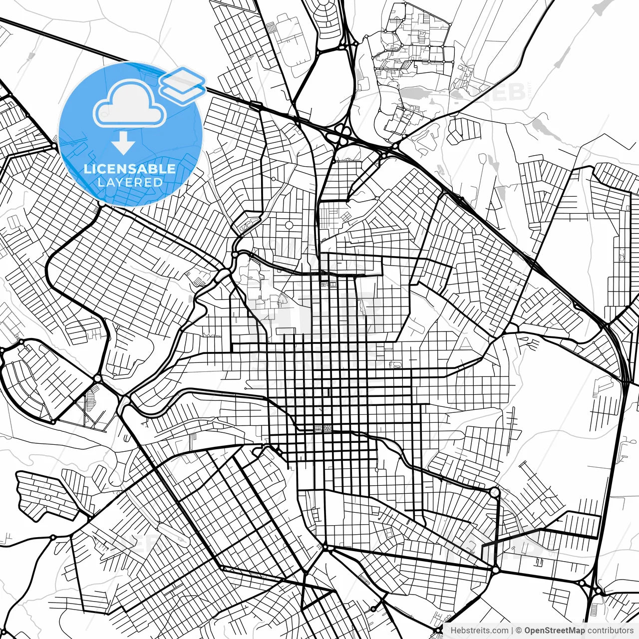 Layered PDF map of Sao Carlos, Brazil