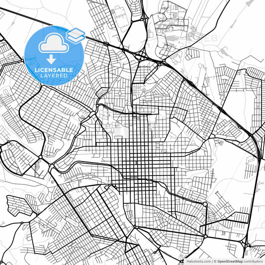 Layered PDF map of Sao Carlos, Brazil