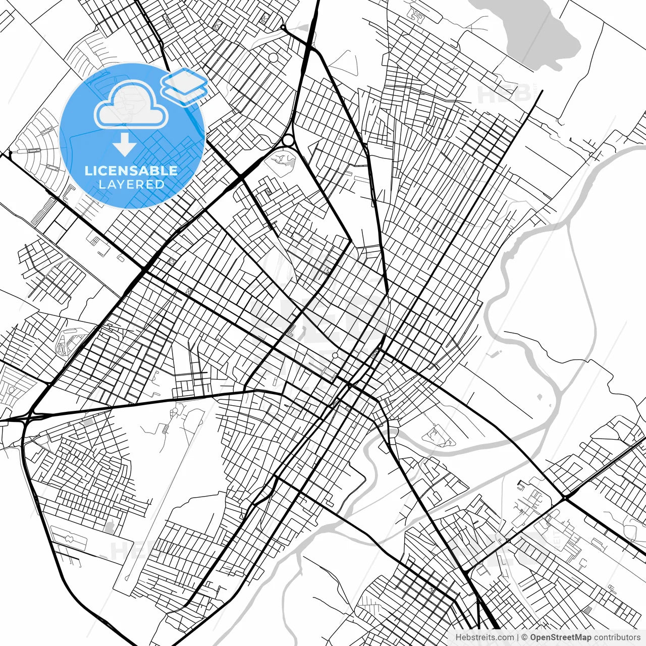 Layered PDF map of Mossoro, Brazil
