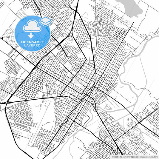 Layered PDF map of Mossoro, Brazil