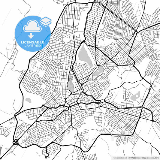 Layered PDF map of Sete Lagoas, Brazil