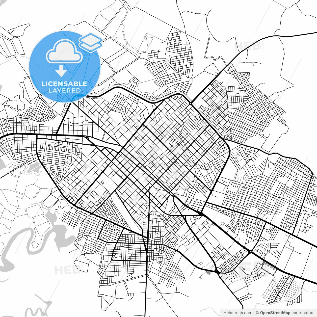 Layered PDF map of Machala, Ecuador