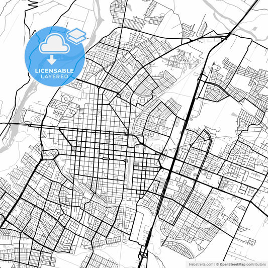 Layered PDF map of Talca, Chile