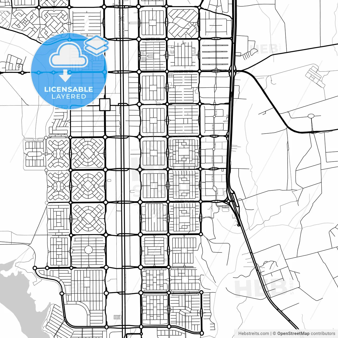 Layered PDF map of Palmas, Brazil