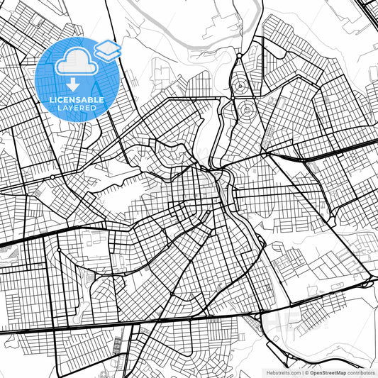 Layered PDF map of Americana, Brazil