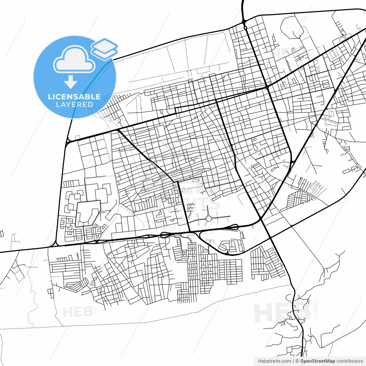 Layered PDF map of Coro, Venezuela