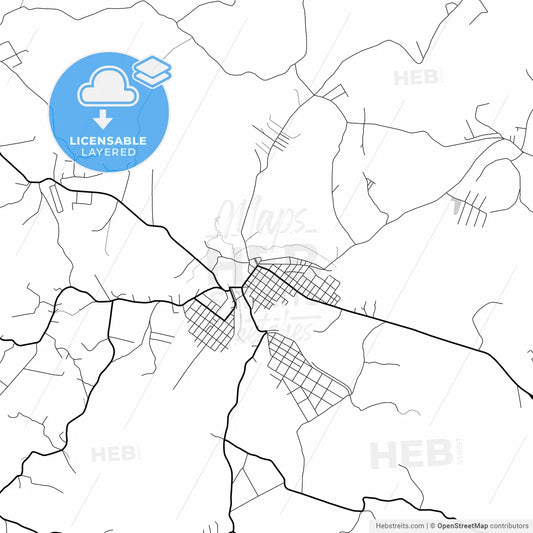 Layered PDF map of Divinopolis, Brazil