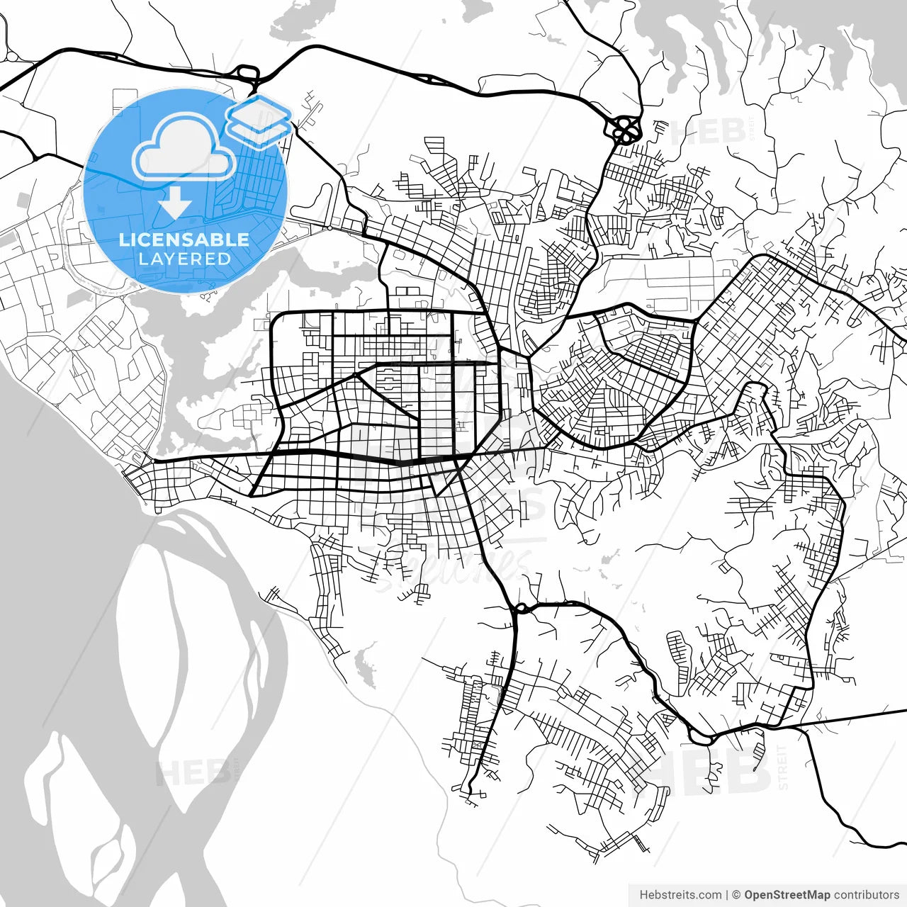 Layered PDF map of Barrancabermeja, Colombia