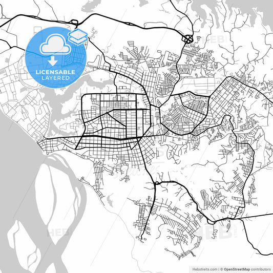 Layered PDF map of Barrancabermeja, Colombia