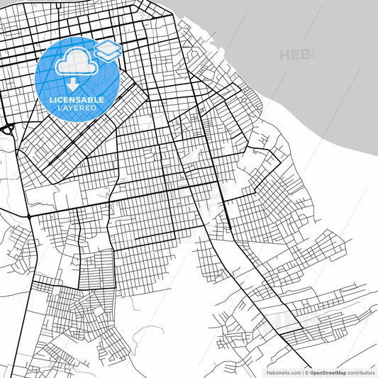 Layered PDF map of Santarem, Brazil