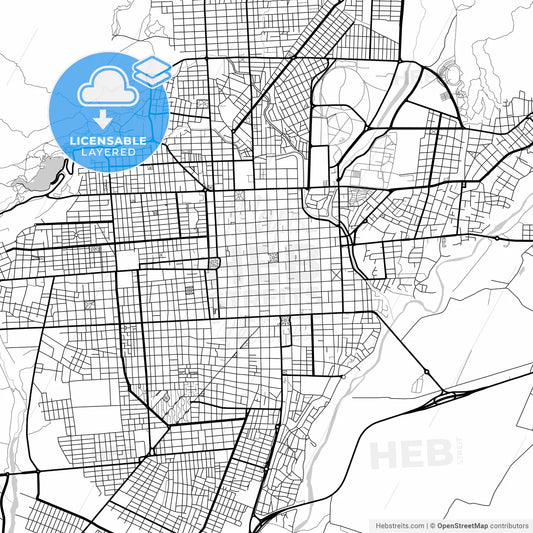Layered PDF map of San Fernando del Valle de Catamarca, Argentina