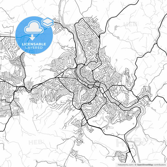 Layered PDF map of Cachoeiro de Itapemirim, Brazil