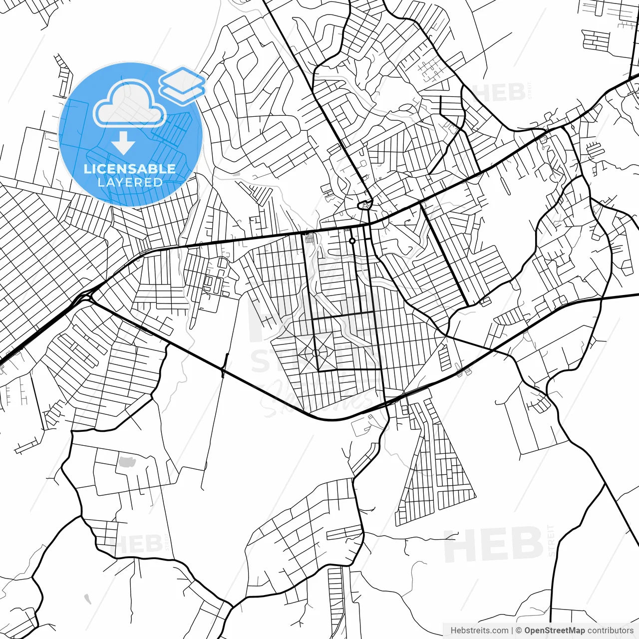 Layered PDF map of Itaborai, Brazil