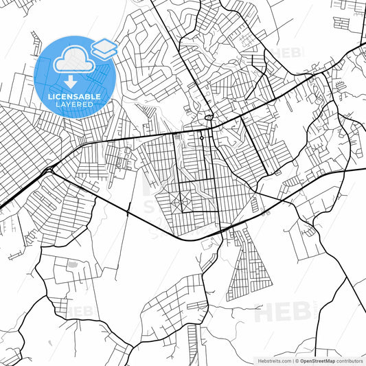 Layered PDF map of Itaborai, Brazil