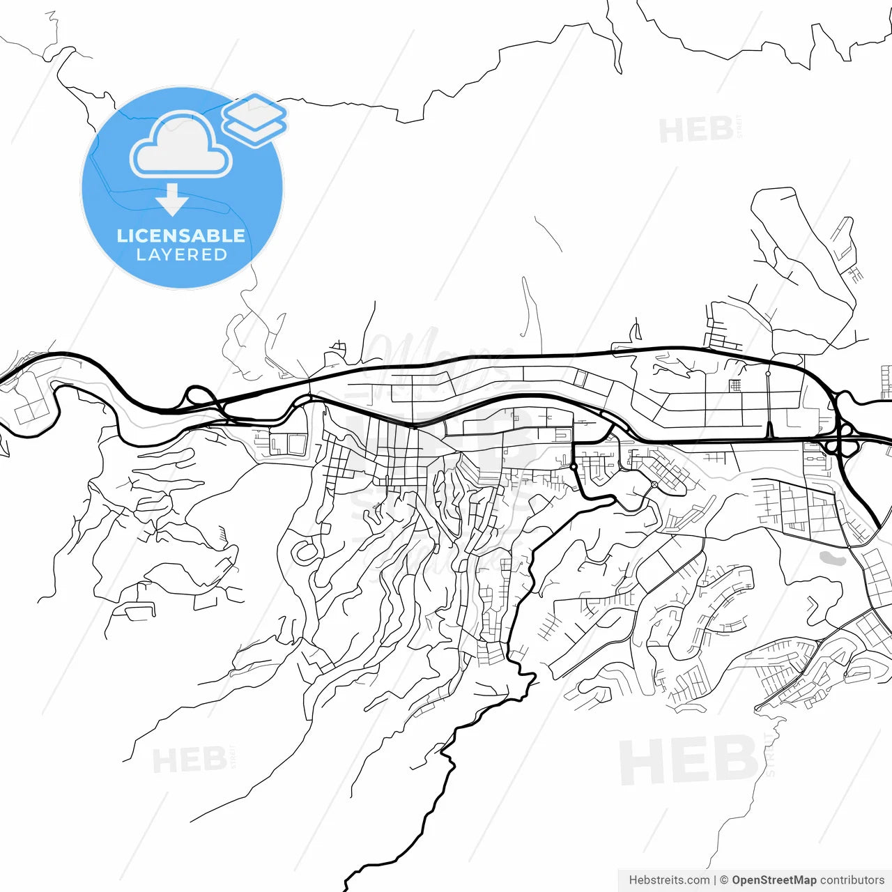 Layered PDF map of Guarenas, Venezuela