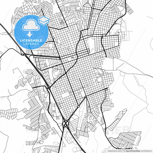 Layered PDF map of Rio Claro, Brazil