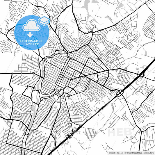 Layered PDF map of Indaiatuba, Brazil