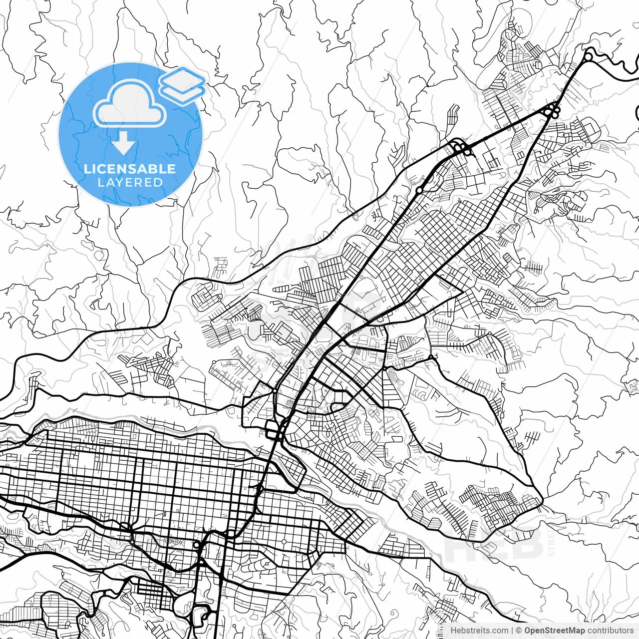 Layered PDF map of Dosquebradas, Colombia