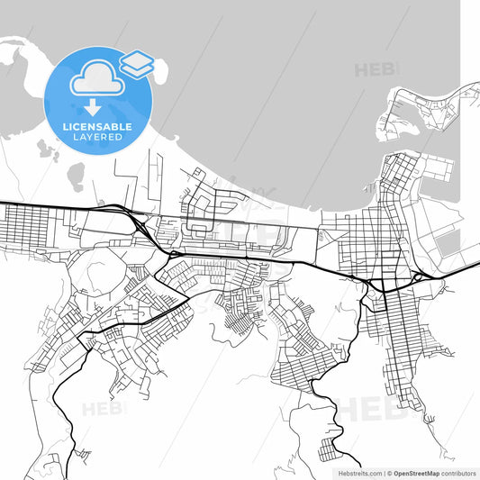 Layered PDF map of Puerto Cabello, Venezuela