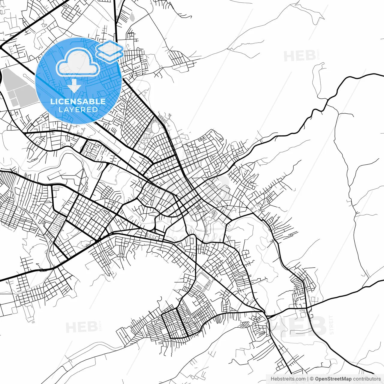 Layered PDF map of Portoviejo, Ecuador