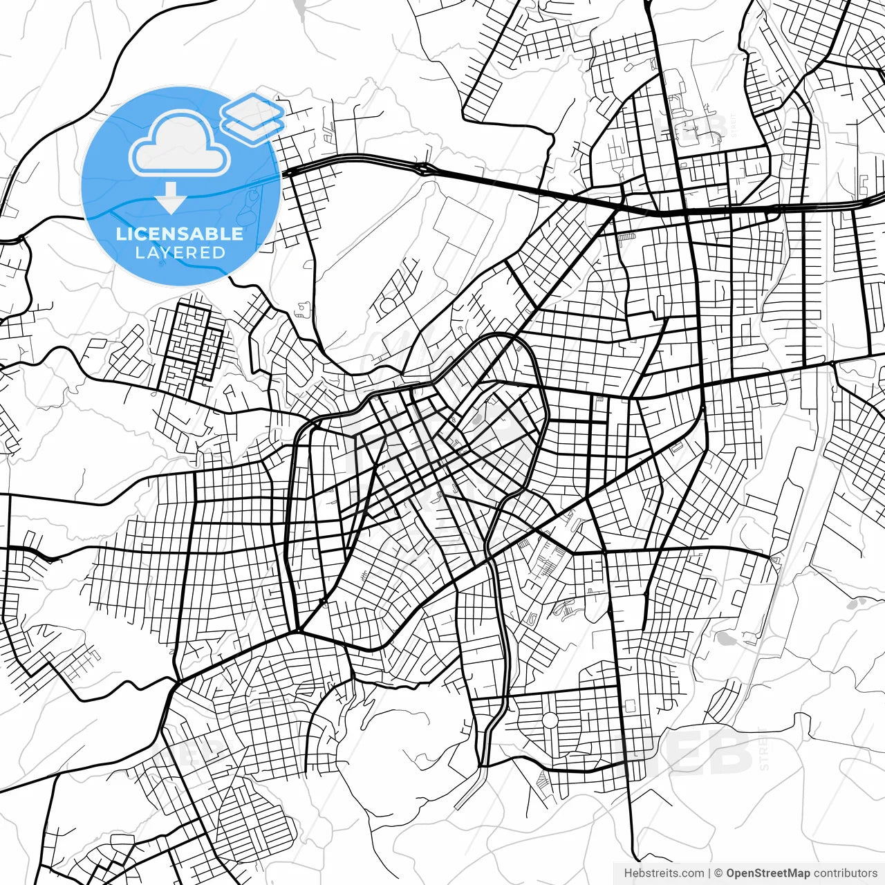 Layered PDF map of Lages, Brazil