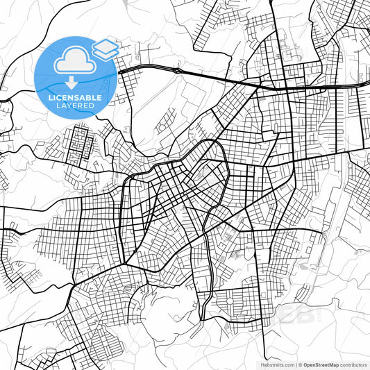 Layered PDF map of Lages, Brazil