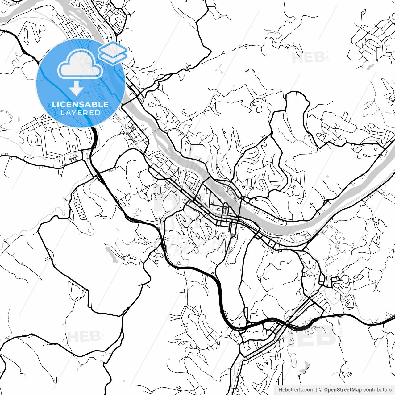Layered PDF map of Barra Mansa, Brazil