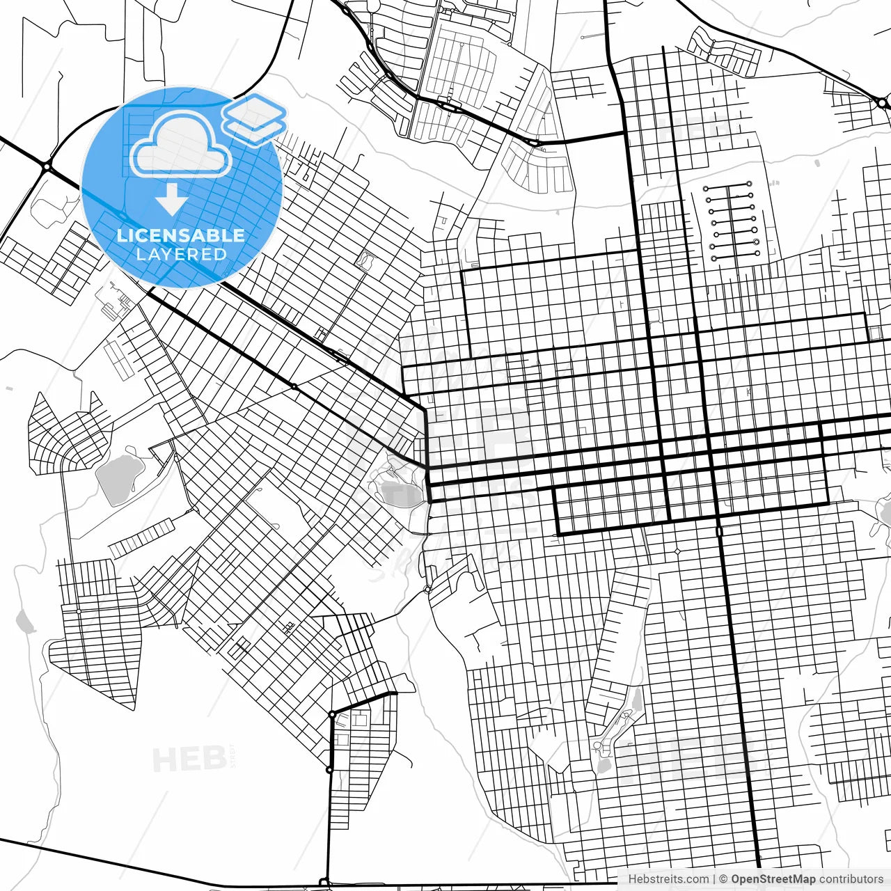 Layered PDF map of Dourados, Brazil