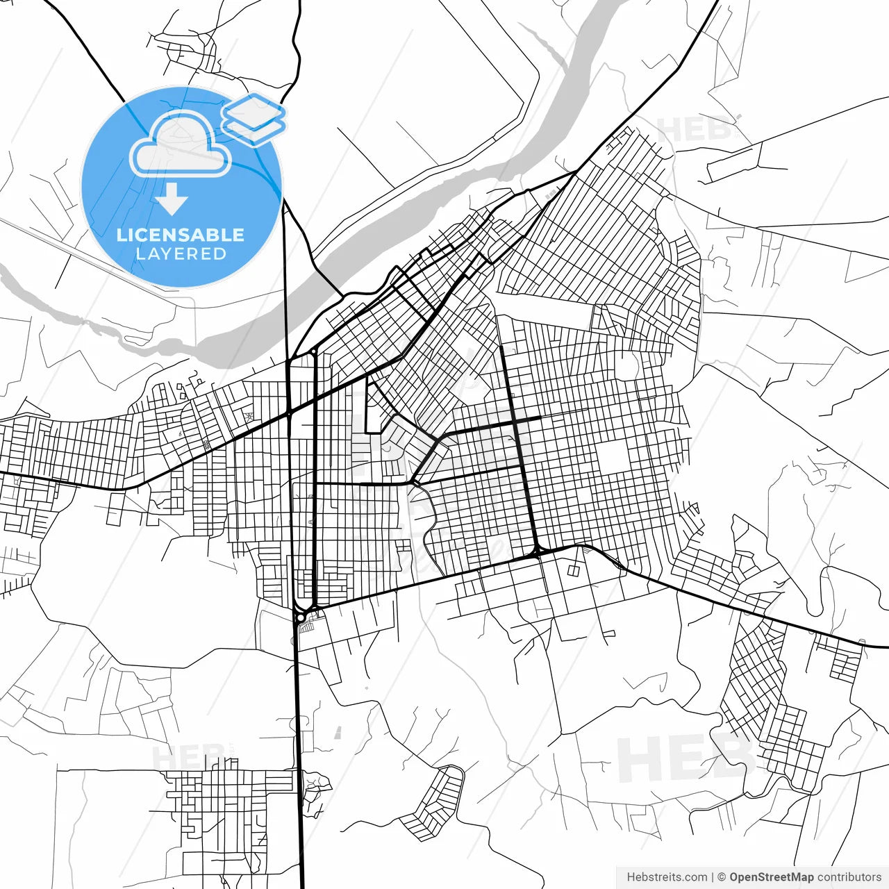 Layered PDF map of Sullana, Peru