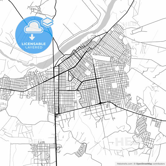 Layered PDF map of Sullana, Peru