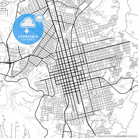 Layered PDF map of Chapeco, Brazil