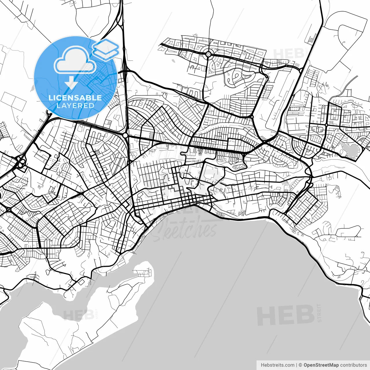 Layered PDF map of Puerto Montt, Chile