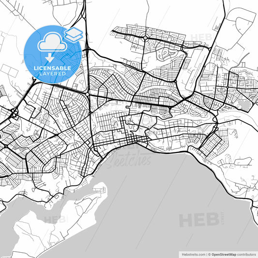 Layered PDF map of Puerto Montt, Chile