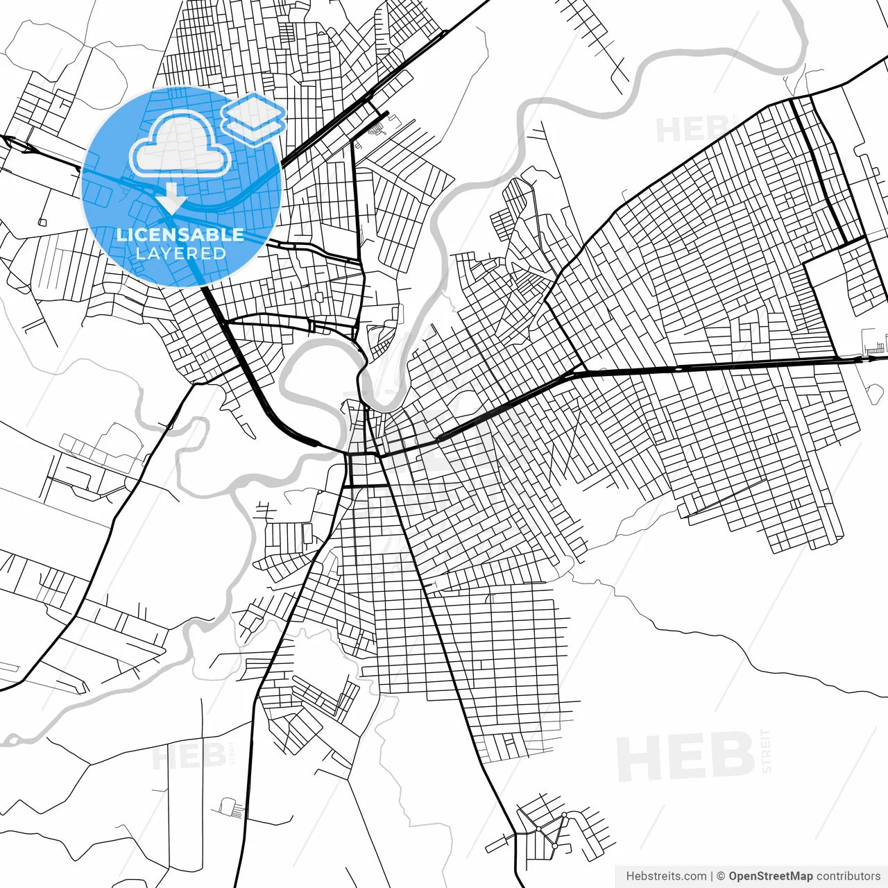 Layered PDF map of Barreiras, Brazil