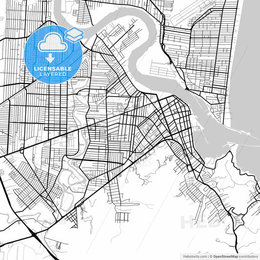 Layered PDF map of Itajai, Brazil
