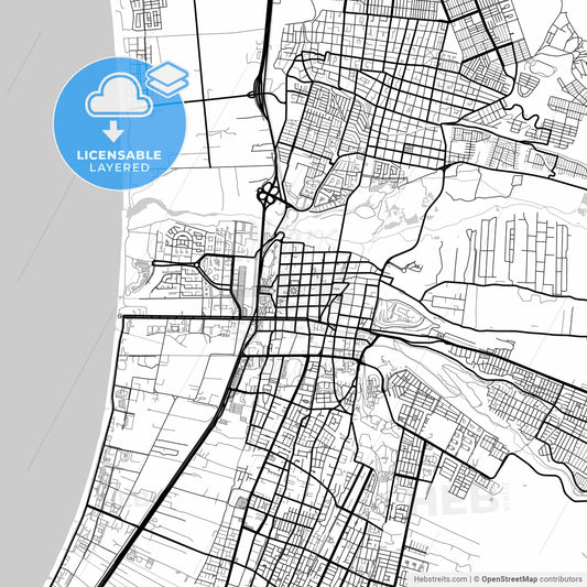 Layered PDF map of La Serena, Chile