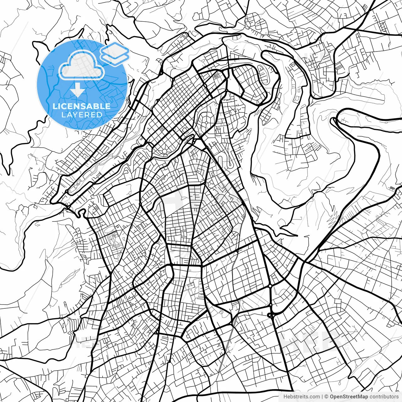 Layered PDF map of Ambato, Ecuador
