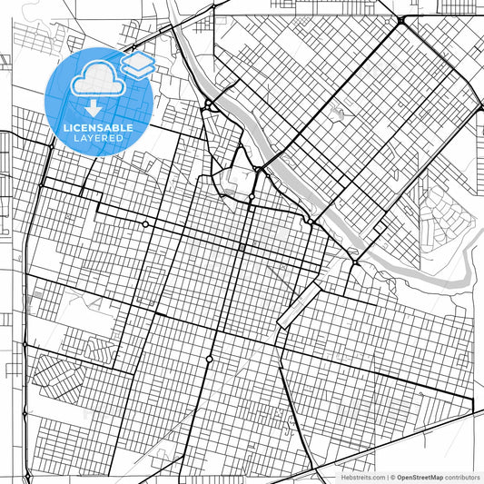 Layered PDF map of Rio Cuarto, Argentina